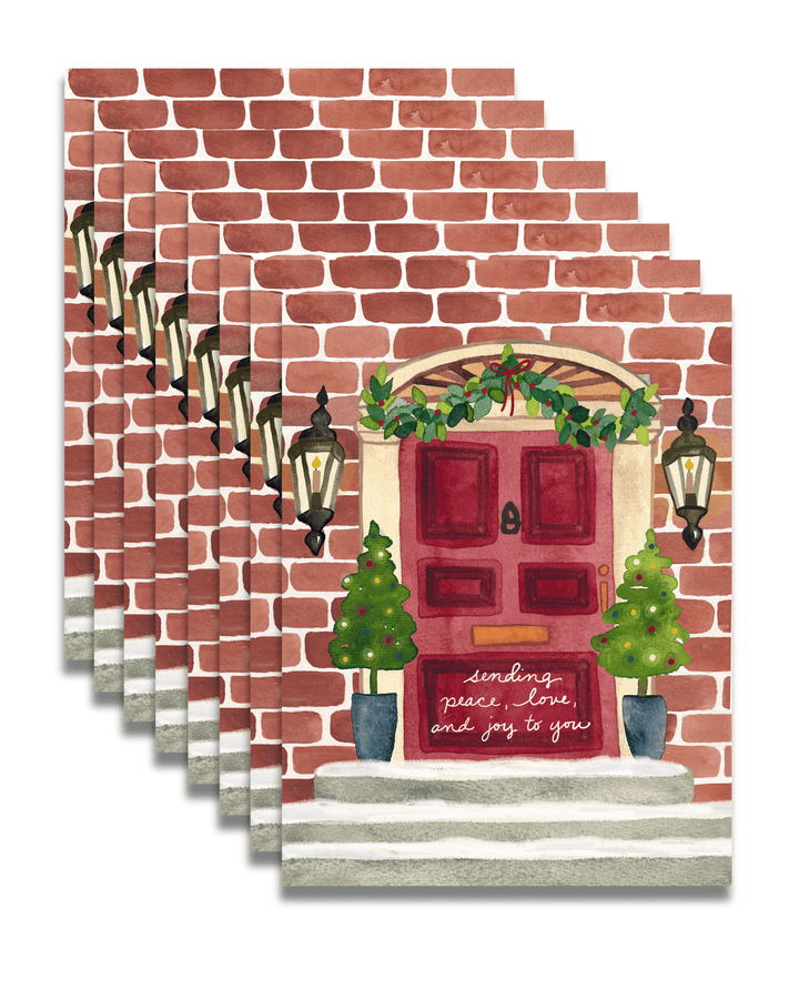 Red Door Peace, Love, Joy Card Set Greeting Card Set Little Truths Studio 