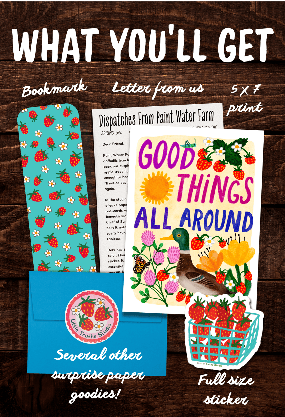 Snail Mail Art Club, Quarterly Print and Sticker Club, Spring Edition snail mail bundle Little Truths Studio 