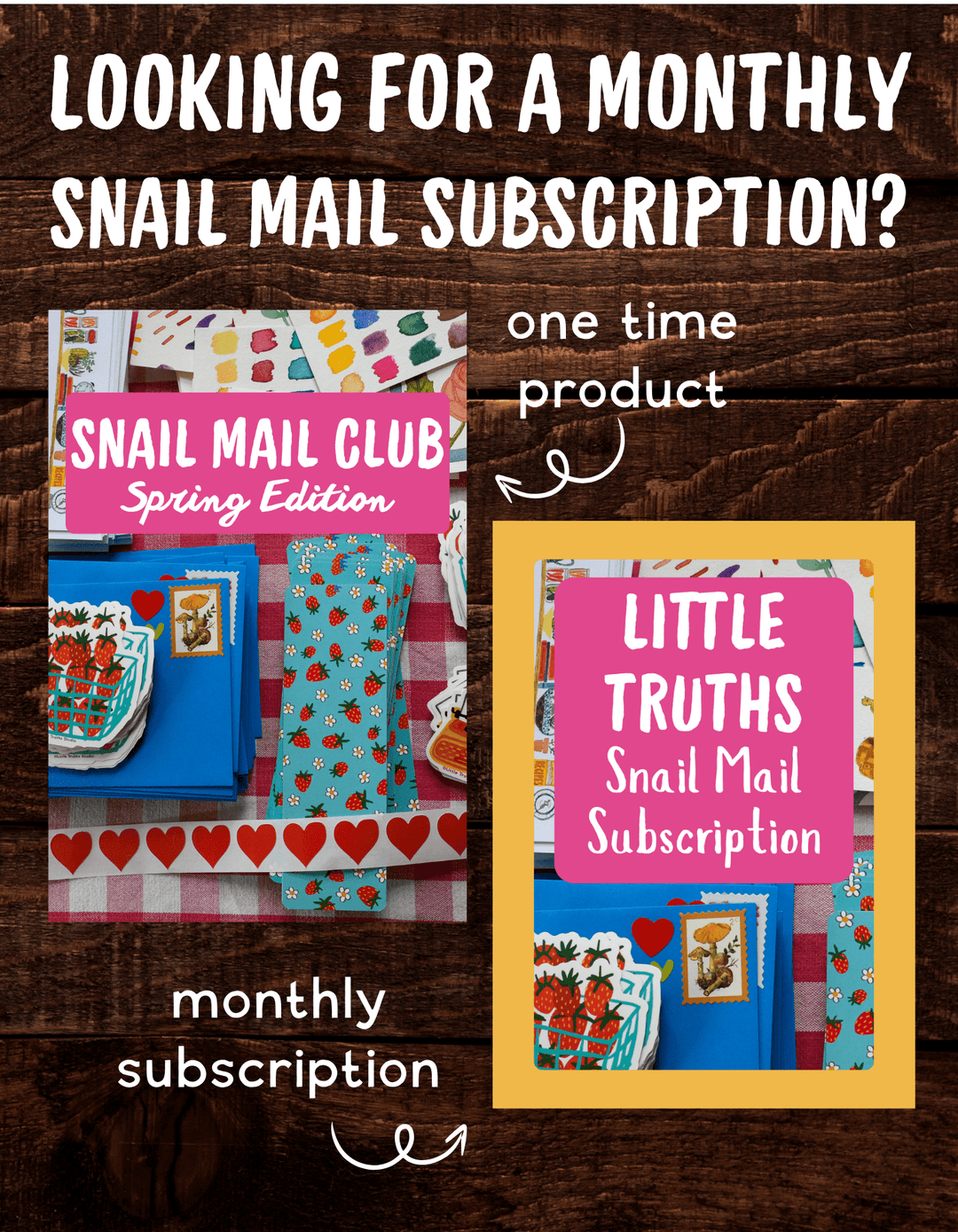 Snail Mail Art Club, Quarterly Print and Sticker Club, Spring Edition snail mail bundle Little Truths Studio 