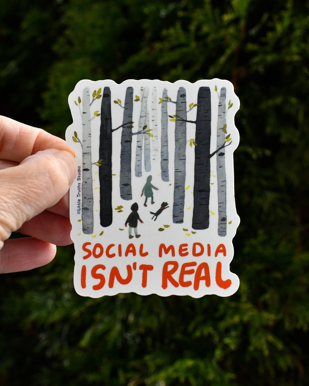 Social Media Isn't Real Sticker sticker Little Truths Studio 