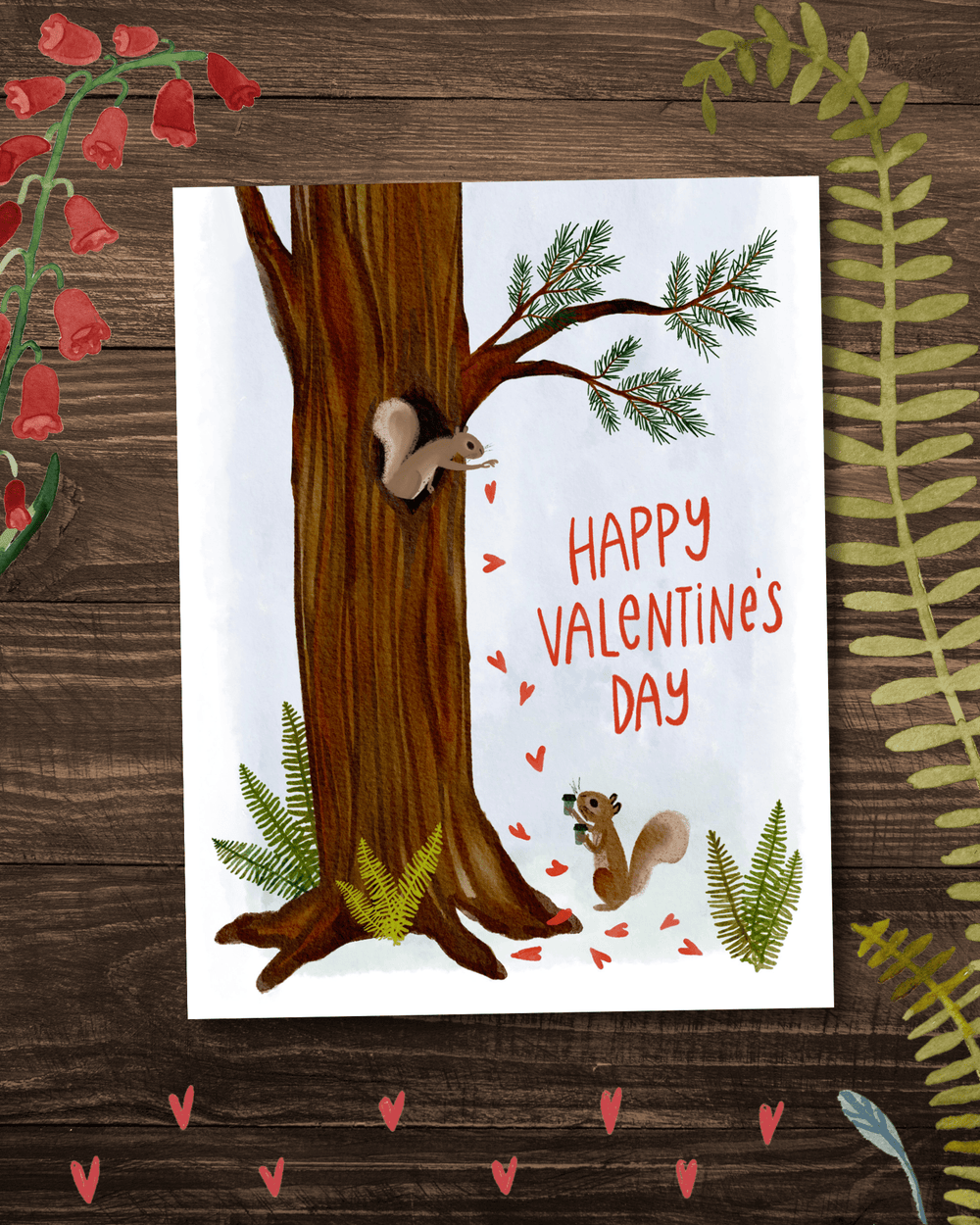Squirrels With Coffee Valentine Card Greeting Card Little Truths Studio 