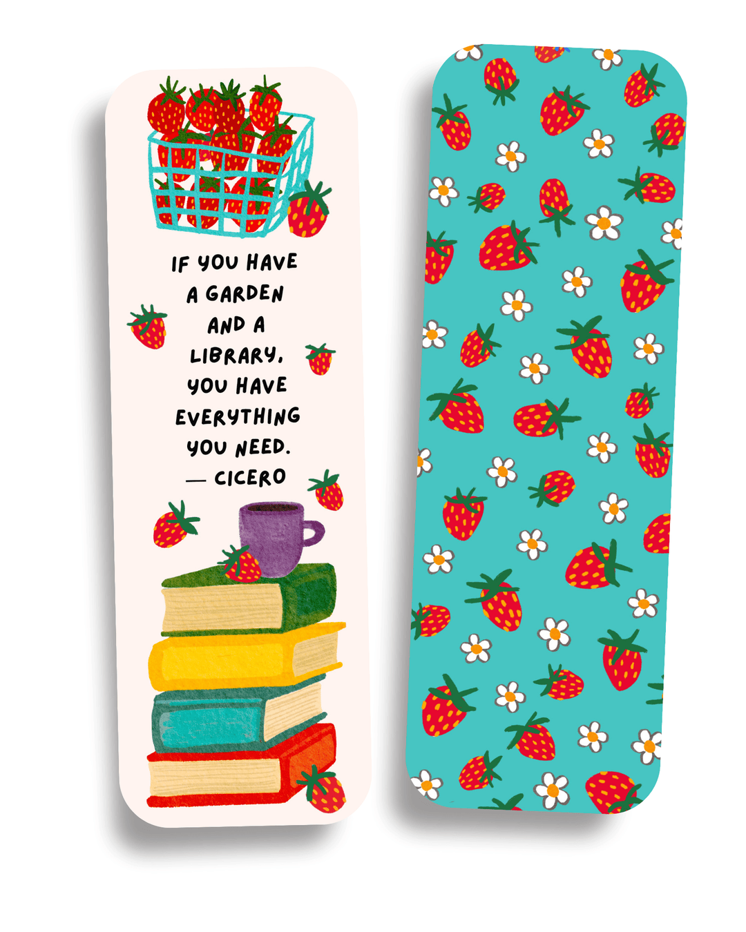 Strawberries Bookmark Set Bookmark Little Truths Studio 