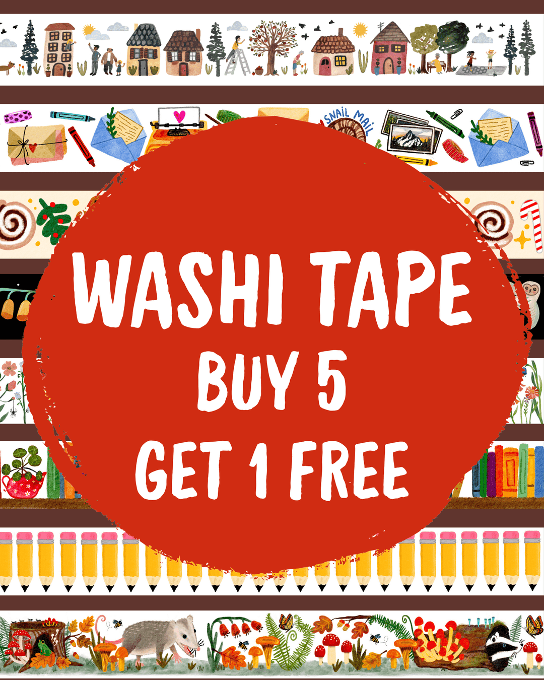 Strawberries Washi Tape Washi Tape Little Truths Studio 