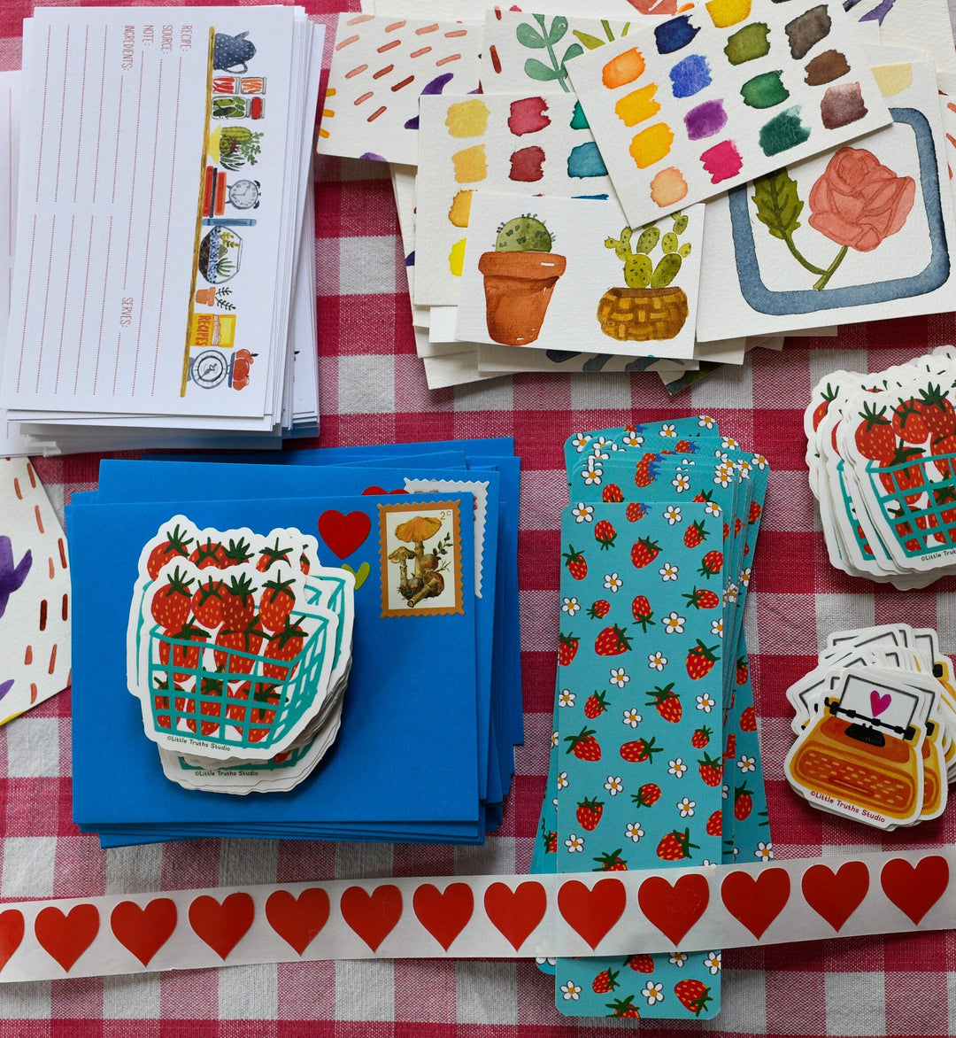 Strawberry Basket Sticker sticker Little Truths Studio 