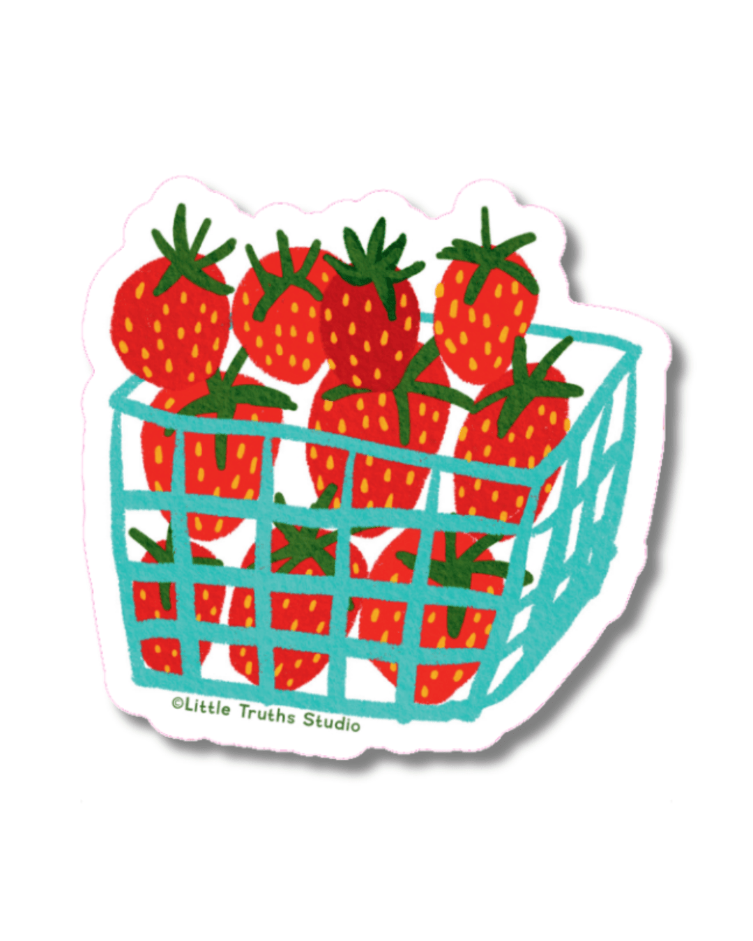 Strawberry Basket Sticker sticker Little Truths Studio 