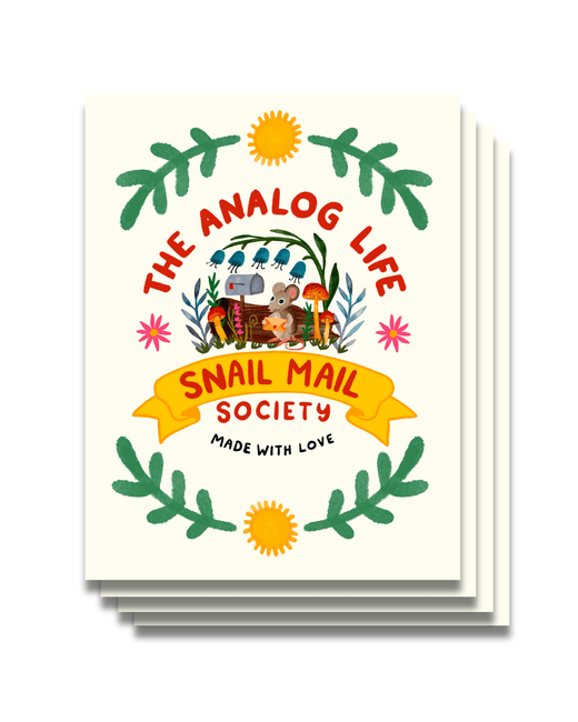 The Analog Life Snail Mail Society 4 Postcard Set