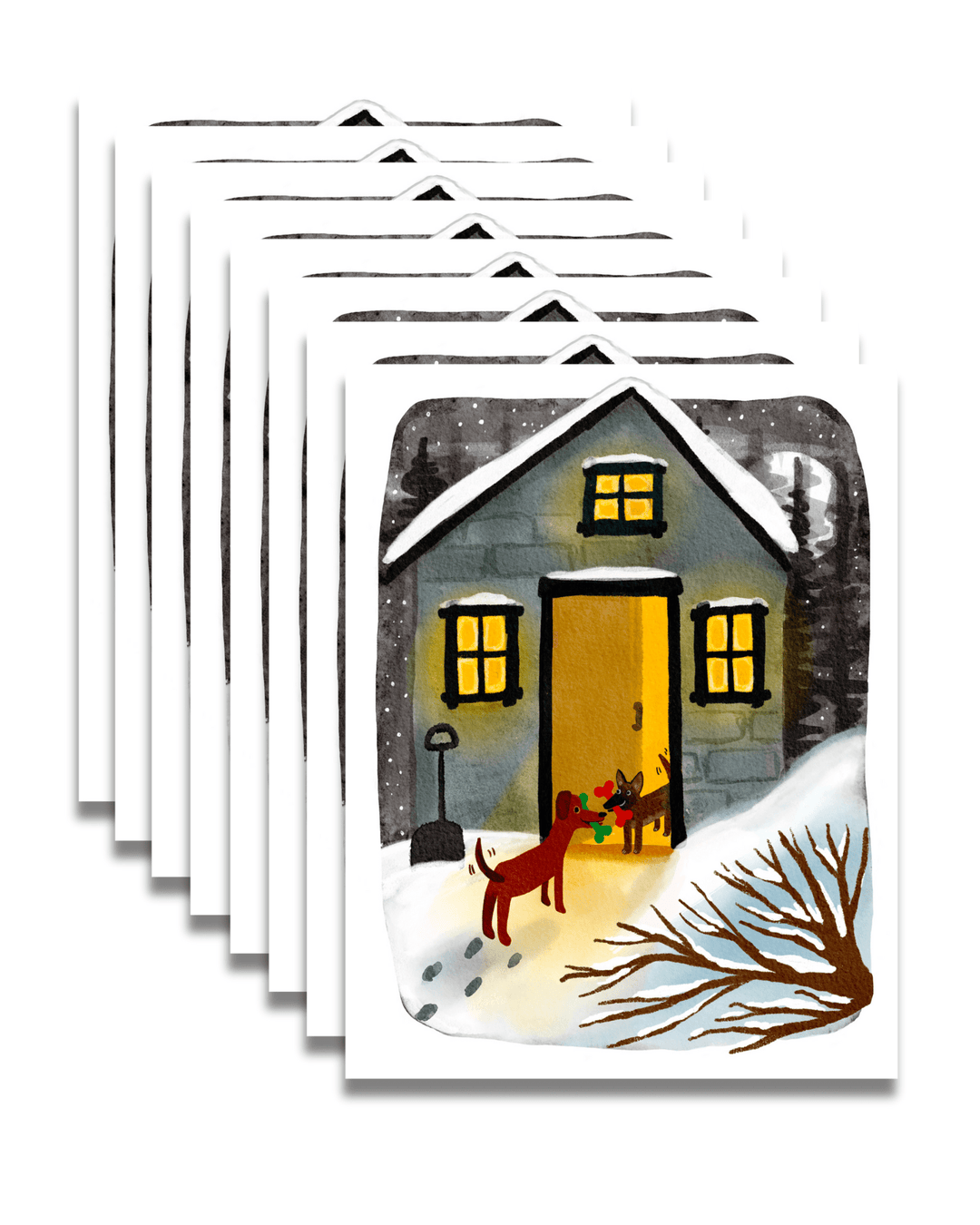 The Gift Exchange Holiday Greeting Card Set Greeting Card Set Little Truths Studio 