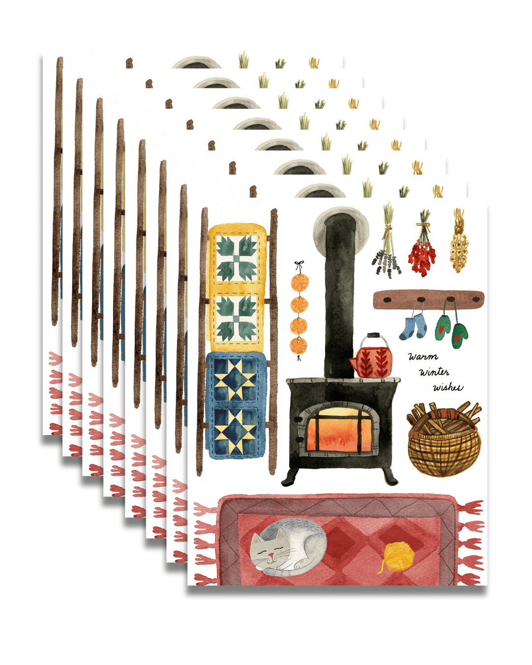 Warm Winter Wishes Card Set Greeting Card Set Little Truths Studio 