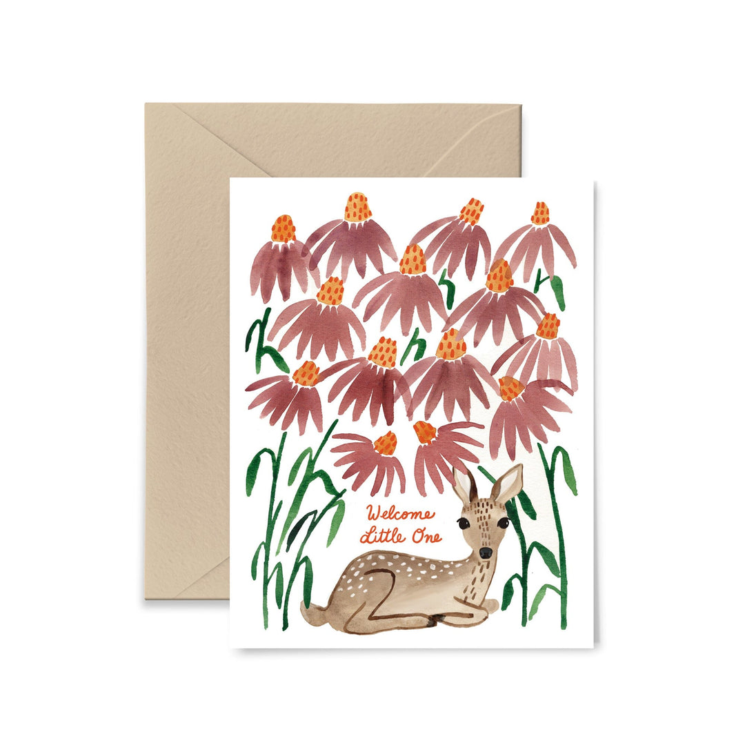 Welcome Little One Deer Card Greeting Card Little Truths Studio 