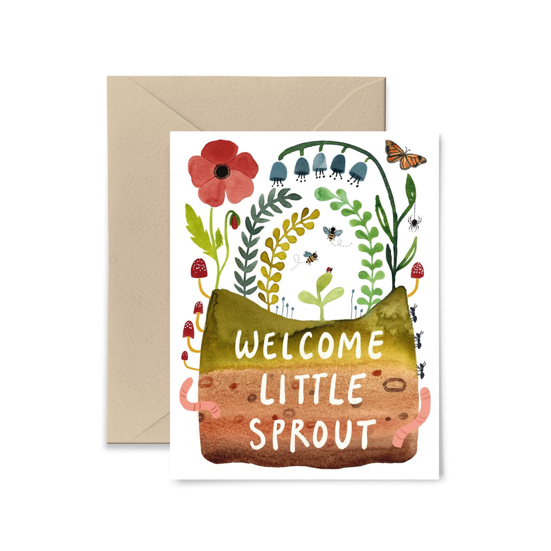 Welcome Little Sprout Card Greeting Card Little Truths Studio 