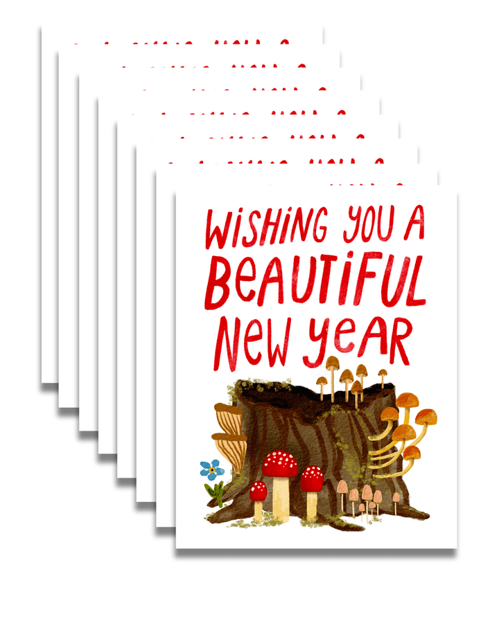 Wishing You A Beautiful New Year Card Set Greeting Card Set Little Truths Studio 