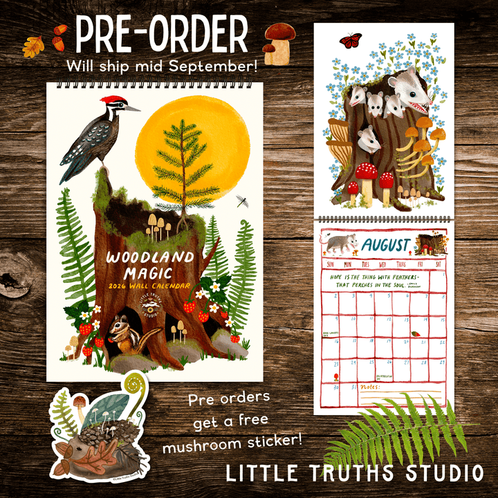 Woodland Magic 2026 Wall Calendar PRE ORDER Calendar Little Truths Studio 