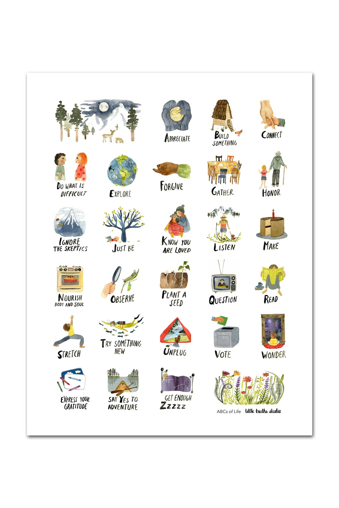 ABCs of Life Art Print Art Prints Little Truths Studio 