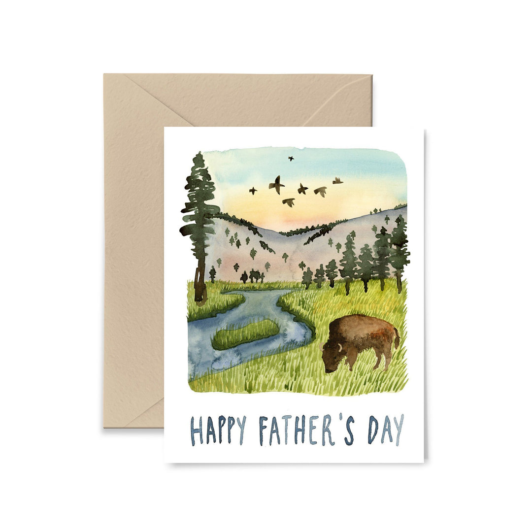 Buffalo Father's Day Card Greeting Card Little Truths Studio 