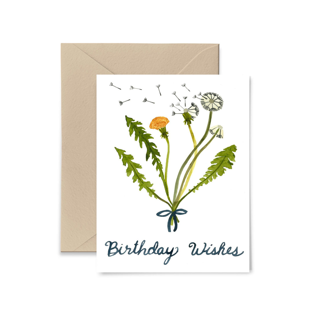 Dandelion Wishes Birthday Greeting Card Greeting Card Little Truths Studio 