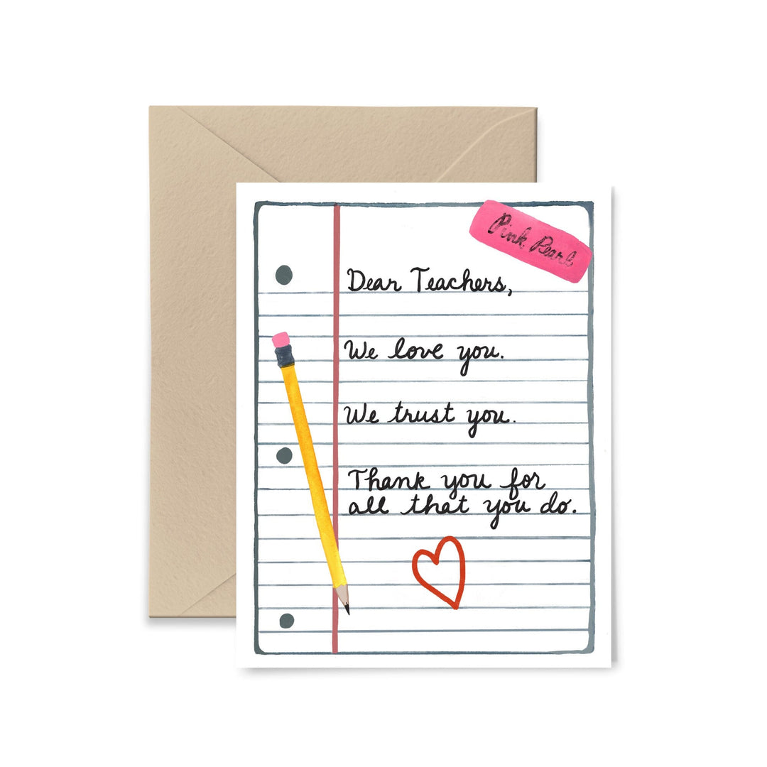 Dear Teachers Greeting Card Greeting Card Little Truths Studio 