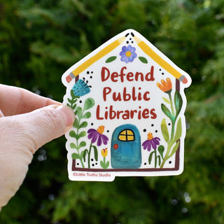 Defend Public Libraries Vinyl Sticker stickers Little Truths Studio 