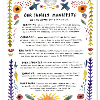 Family Manifesto Art Print Art Prints Little Truths Studio 