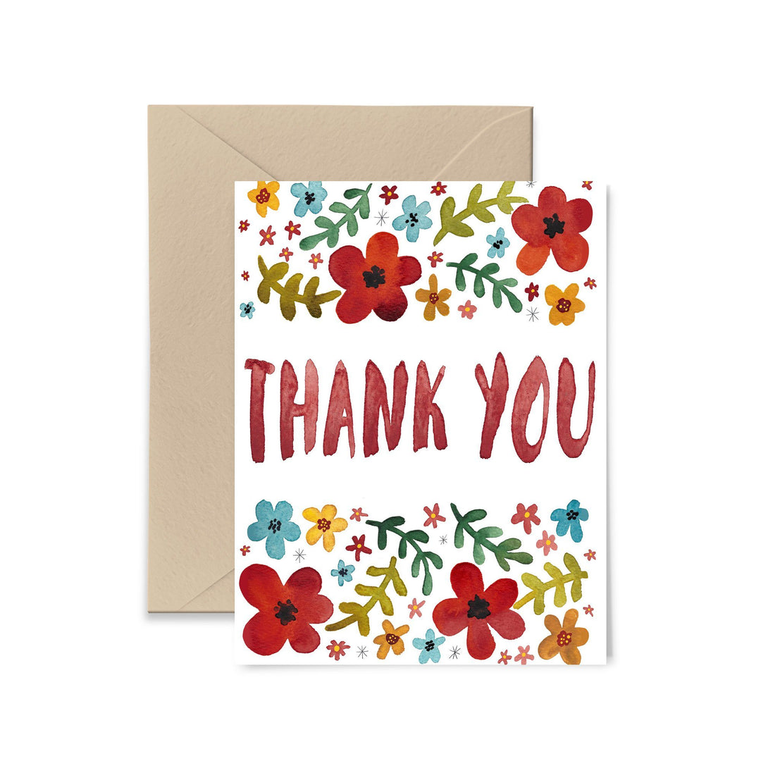 Floral Thank You Card Greeting Card Little Truths Studio 