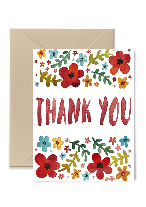 Floral Thank You Card Greeting Card Little Truths Studio 