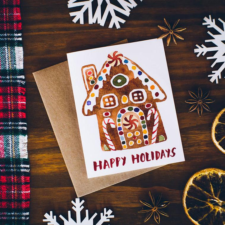Gingerbread House Holiday Card Greeting Card Little Truths Studio 