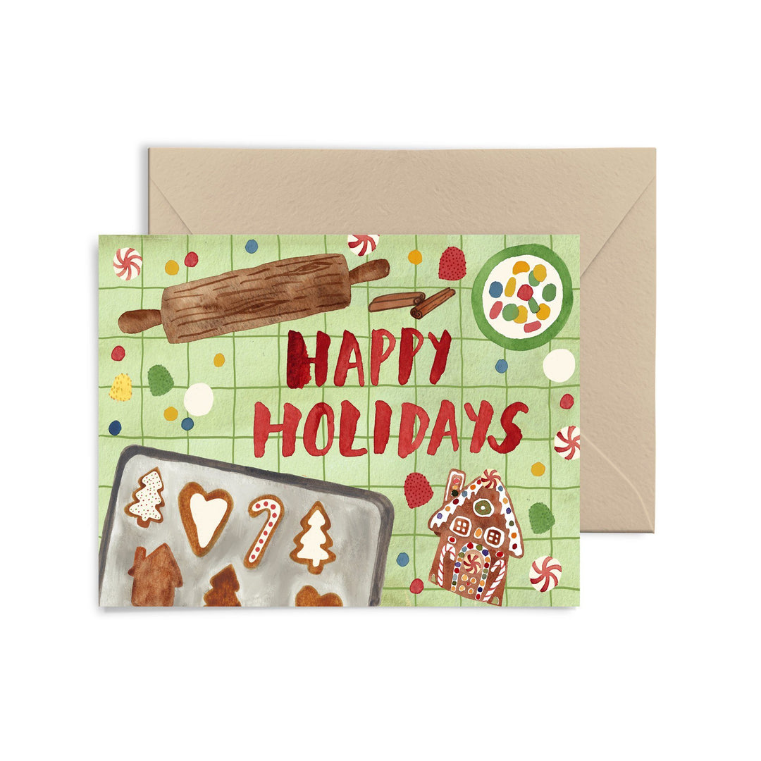Happy Holidays (Cookie Baking) Greeting Card Greeting Card Little Truths Studio 