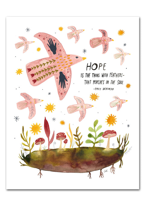 Hope Is The Thing With Feathers Art Print Little Truths Studio 