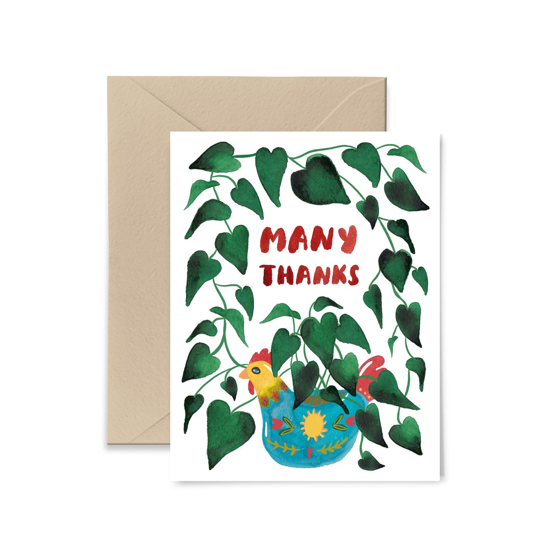 Houseplant Many Thanks Greeting Card Greeting Card Little Truths Studio 