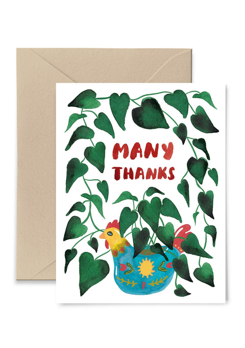 Houseplant Many Thanks Greeting Card Greeting Card Little Truths Studio 
