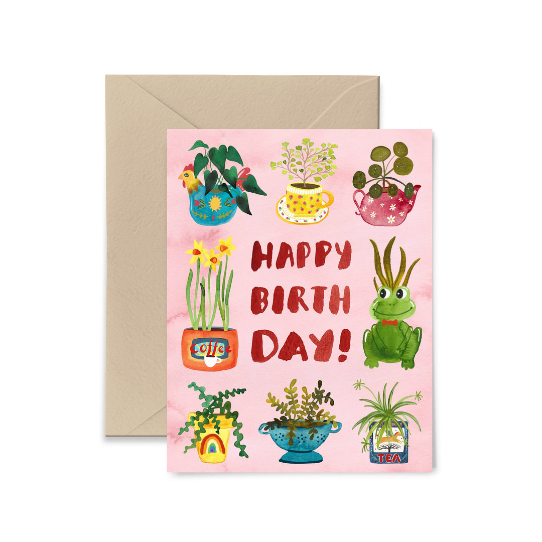 Houseplants Birthday Card Greeting Card Little Truths Studio 