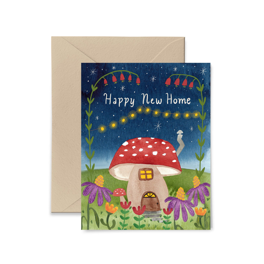 Mushroom Happy New Home Greeting Card Greeting Card Little Truths Studio 