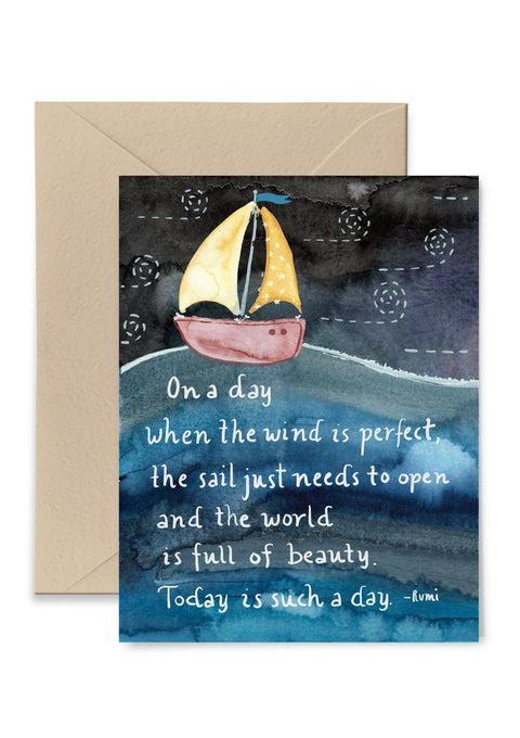 On A Day When The Wind Is Perfect Greeting Card Greeting Card Little Truths Studio 
