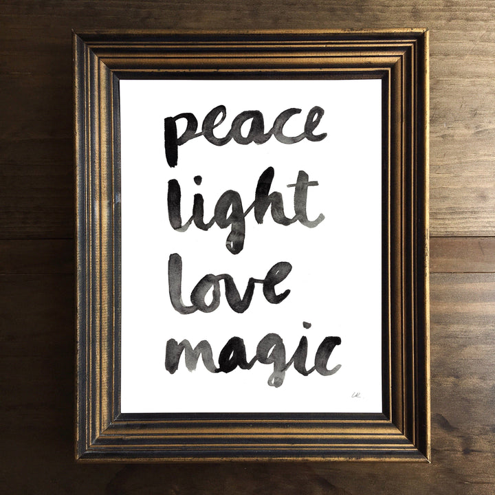 Peace Light Love Magic Art Print Art Prints Little Truths Studio 