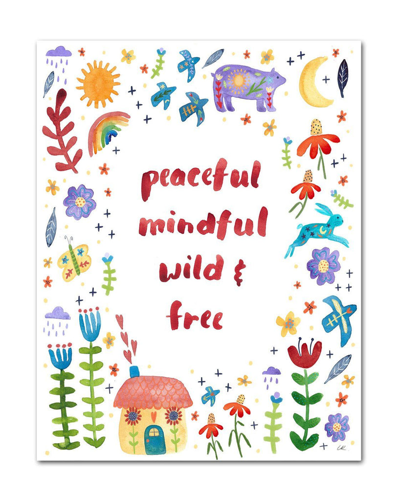 Peaceful, Mindful Art Print Art Prints Little Truths Studio 