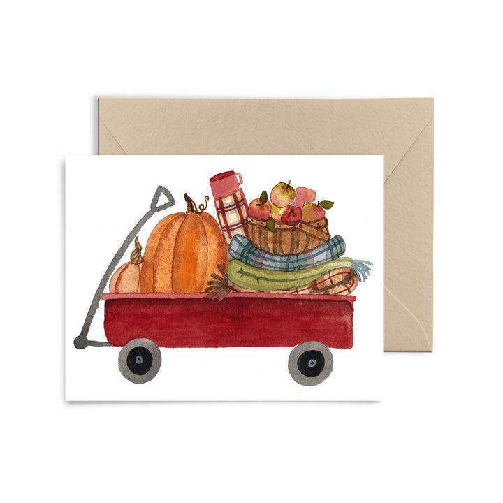 Pumpkin Wagon Card Greeting Card Little Truths Studio 