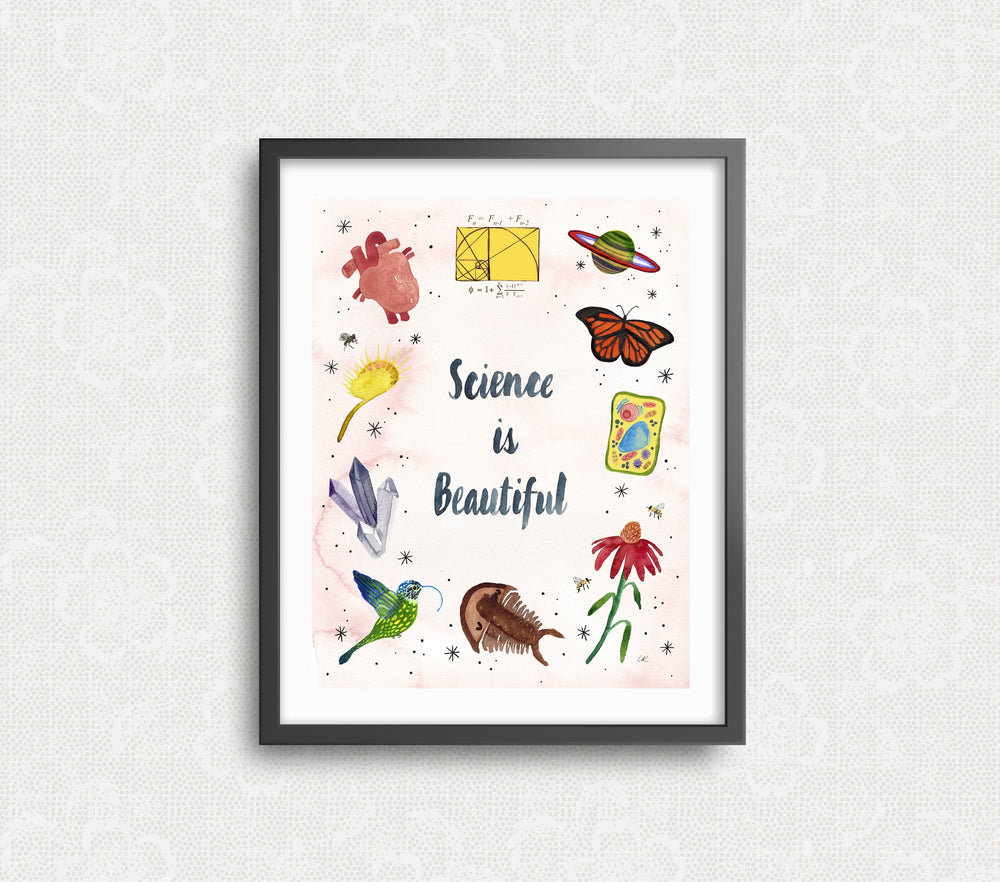 Science is Beautiful Art Print Art Prints Little Truths Studio 