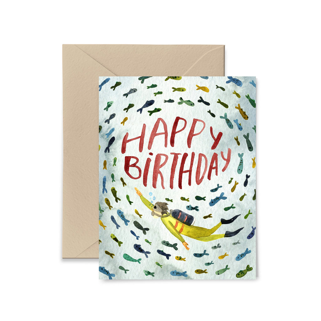 Scuba Birthday Greeting Card Greeting Card Little Truths Studio 