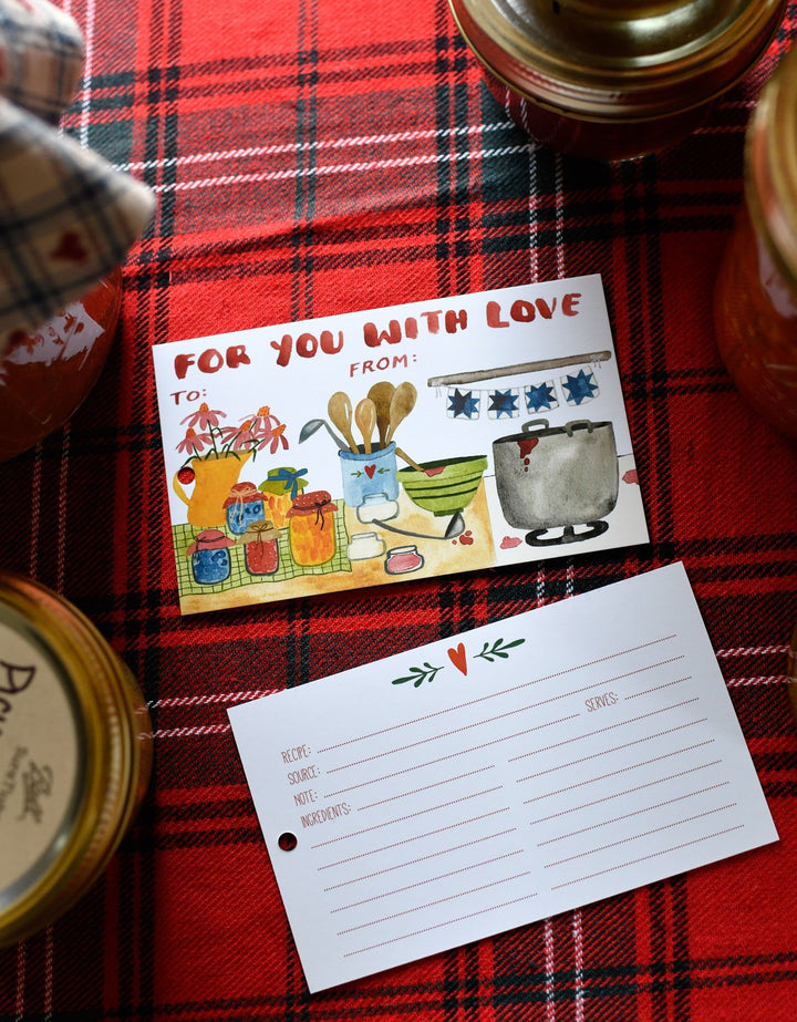 Set of 10 For You With Love Recipe Card Gift Tags Little Truths Studio 