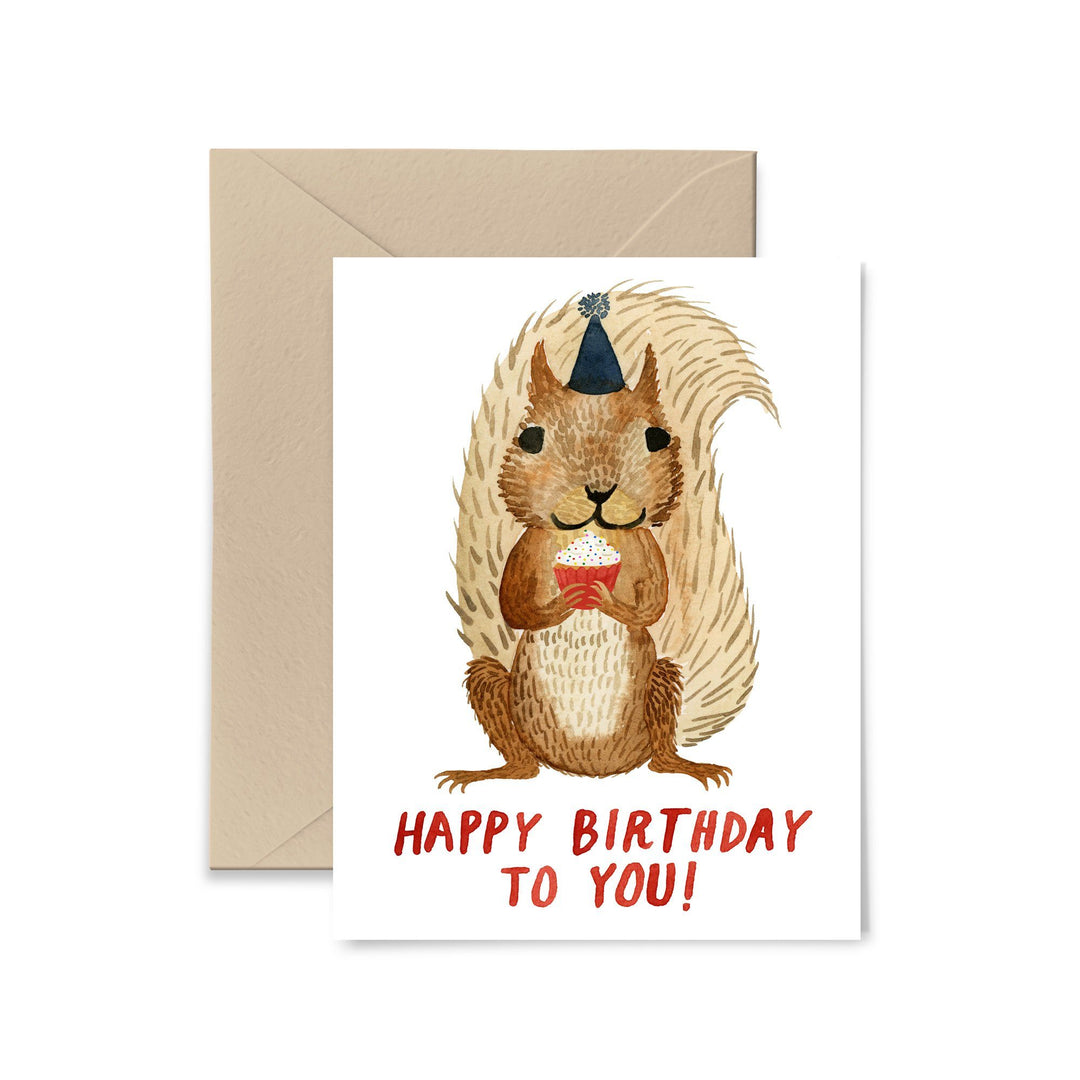Squirrel Birthday Greeting Card Greeting Card Little Truths Studio 
