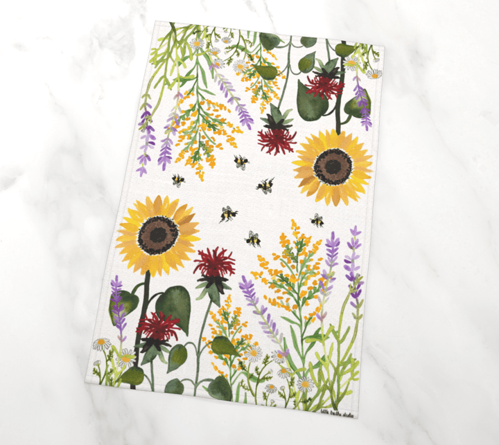 Summer Flowers Tea Towel PRE ORDER Tea Towel Little Truths Studio 