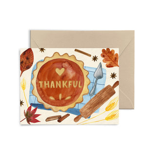 Thankful Pumpkin Pie Greeting Card Greeting Card Little Truths Studio 