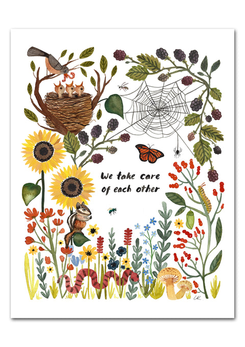 We Take Care Of Each Other Art Print Art Prints Little Truths Studio 