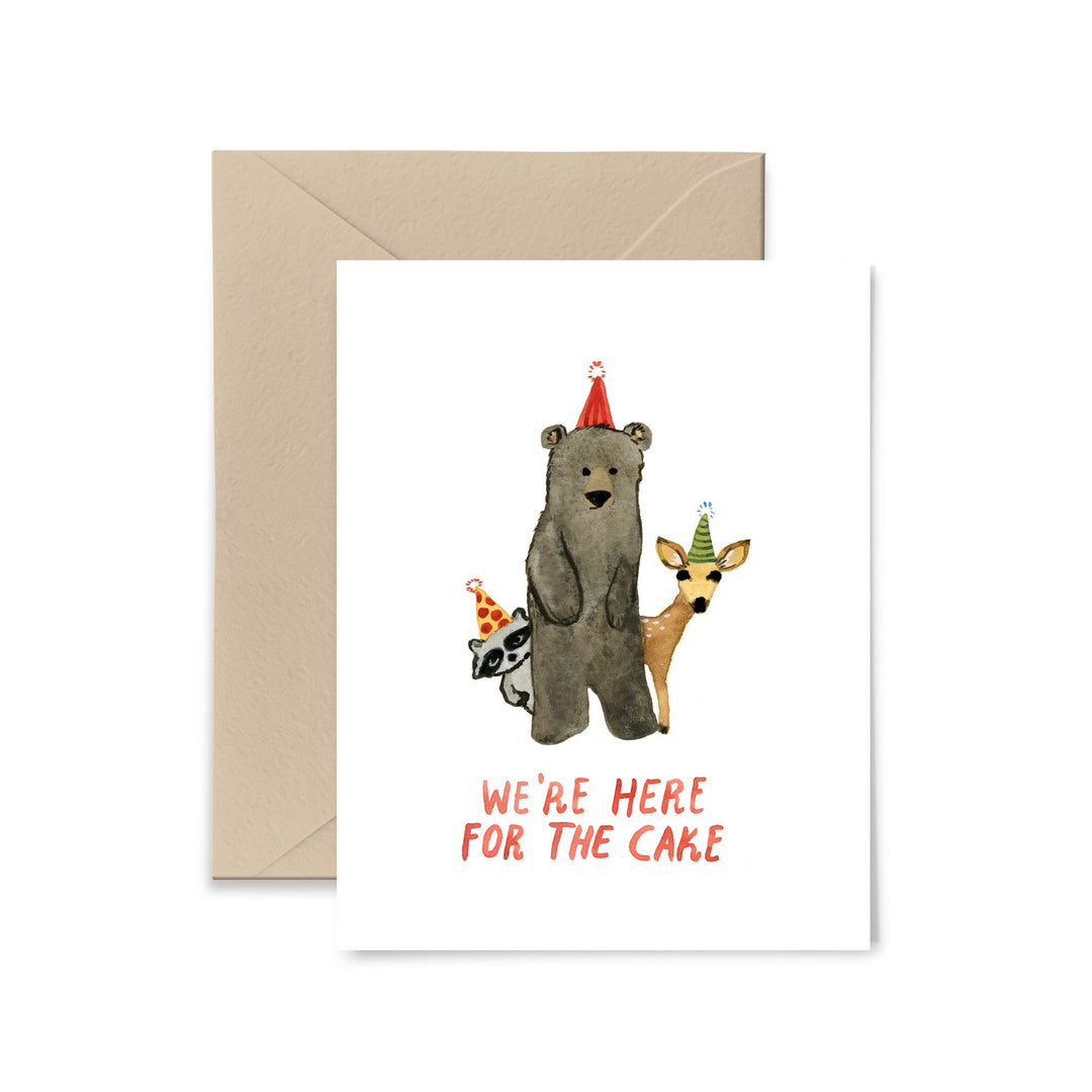We're Here For the Cake Birthday Greeting Card Greeting Card Little Truths Studio 