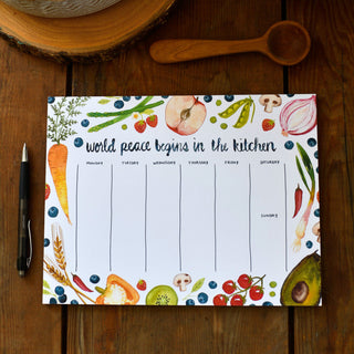 World Peace Begins In The Kitchen Notepad Notepad Little Truths Studio 