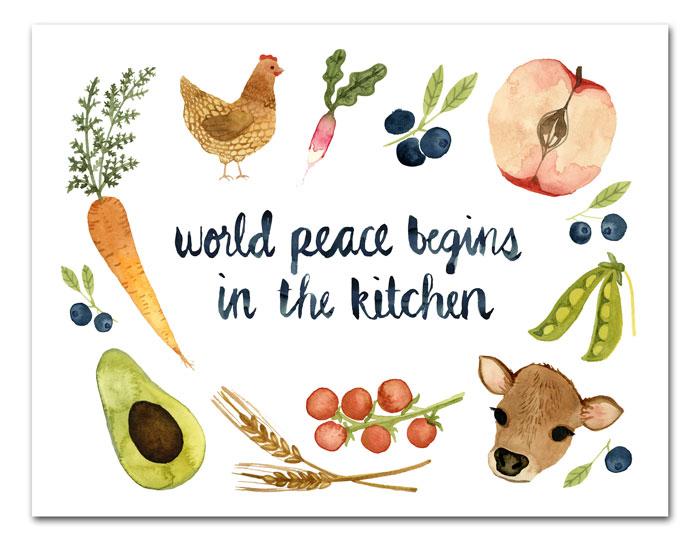 World Peace Kitchen Print Art Prints Little Truths Studio 